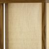 63" Natural Solid Wood Column With Brown Fabric Shade