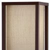 63" Brown Column Floor Lamp With Beige Fabric Square Shade