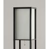 72" Black And White Solid Wood Column With White Cotton Shade