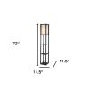 72" Black And White Solid Wood Column With White Cotton Shade