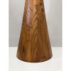68" Brown And White Solid Wood Novelty Floor Lamp With White Acrylic Cone Shade