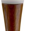 68" Brown And White Solid Wood Novelty Floor Lamp With White Acrylic Cone Shade