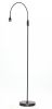 56" Black LED Arched Floor Lamp With Black Drum
