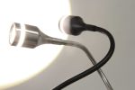 56" Black LED Arched Floor Lamp With Black Drum