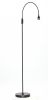 56" Black LED Arched Floor Lamp With Black Drum