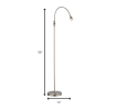 56" Silver LED Arched Floor Lamp With Silver