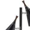 68" Black Three Light Tree Floor Lamp With Black Metal Cone Shade