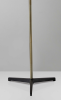71" Brass Metal Novelty Floor Lamp With Black And White Iron Cone Shade