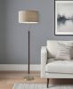 66" Brown Floor Lamp With Brown Fabric Drum Shade