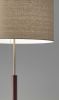 66" Brown Floor Lamp With Brown Fabric Drum Shade