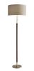 66" Brown Floor Lamp With Brown Fabric Drum Shade