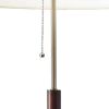 66" Brown Floor Lamp With Brown Fabric Drum Shade