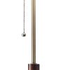 66" Brown Floor Lamp With Brown Fabric Drum Shade