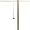 66" Brown Floor Lamp With Brown Fabric Drum Shade