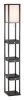 72" Black And Off White Column Floor Lamp With Off White Fabric Rectangular Shade