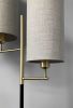 70" Brass Two Light Novelty Floor Lamp With White Fabric Drum Shade
