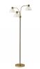 69" Gold Three Light Tree Floor Lamp With Clear Plastic Bowl Shade