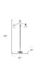 69" Silver Three Light Tree Floor Lamp With White Plastic Bowl Shade