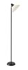72" Black And White Floor Lamp With White Plastic Cone Shade