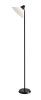 72" Black And White Floor Lamp With White Plastic Cone Shade
