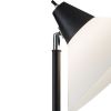72" Black And White Floor Lamp With White Plastic Cone Shade