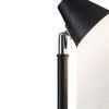 72" Black And White Floor Lamp With White Plastic Cone Shade
