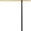 64" Beige And Black Tray Table Floor Lamp With Beige Fabric Drum Shade