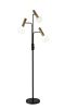 70" Black And Bronze Three Light LED Tree Floor Lamp With White