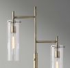 64" Brass Two Light Novelty Floor Lamp With Clear Glass Drum Shade