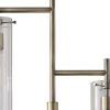 64" Brass Two Light Novelty Floor Lamp With Clear Glass Drum Shade