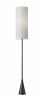 74" Black Floor Lamp With White Fabric Shade