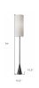 74" Black Floor Lamp With White Fabric Shade