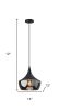 Gnome Smoked Glass Black Metal Pendant Lamp