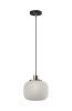 Striped Glass Glow Metal Pendant