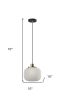 Striped Glass Glow Metal Pendant
