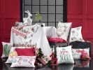 Set of Four 18" Green And White Fabric Throw Pillow Covers