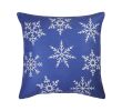 Set Of 4 18" Christmas Snowflakes Throw Pillow Cover In Blue
