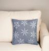 Set of Four 18" Gray Christmas Snowflakes Fabric Throw Pillow Covers