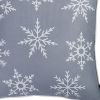 Set of Four 18" Gray Christmas Snowflakes Fabric Throw Pillow Covers