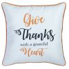 Set of Four 18" White Orange And Black Fabric Throw Pillow Covers