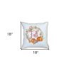 Set of Four 18" Brown Orange And White Fabric Throw Pillow Covers