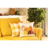 Set of Four 18" Orange And White Fabric Throw Pillow Covers
