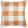 Set of Four 18" Orange And White Fabric Throw Pillow Covers