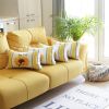 Set of Four 12" X 20" White And Yellow Pumpkin and Sunflowers Floral Fabric Lumbar Throw Pillow Covers