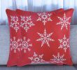 Set Of Two Red 18" Christmas Snowflakes Throw Pillow Covers