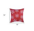 Set Of Two Red 18" Christmas Snowflakes Throw Pillow Covers