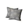 Set of Two 18" Gray Christmas Snowflakes Fabrc Throw Pillow Covers