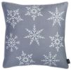 Set of Two 18" Gray Christmas Snowflakes Fabrc Throw Pillow Covers