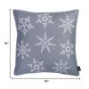 Set of Two 18" Gray Christmas Snowflakes Fabrc Throw Pillow Covers