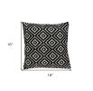 16" Ebony And Ivory Diamonds Throw Pillow
